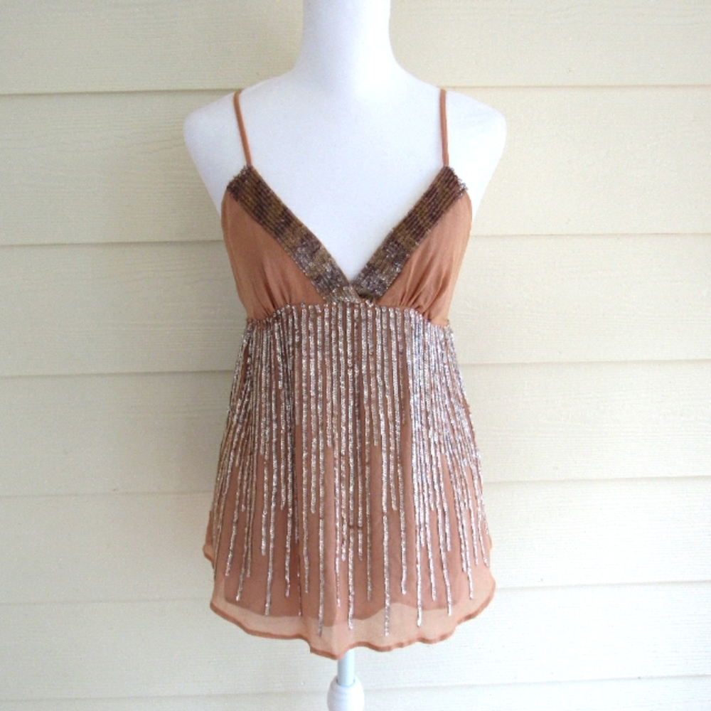 Sequin spaghetti strap camisole